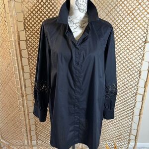 Black Button Down Lace Top